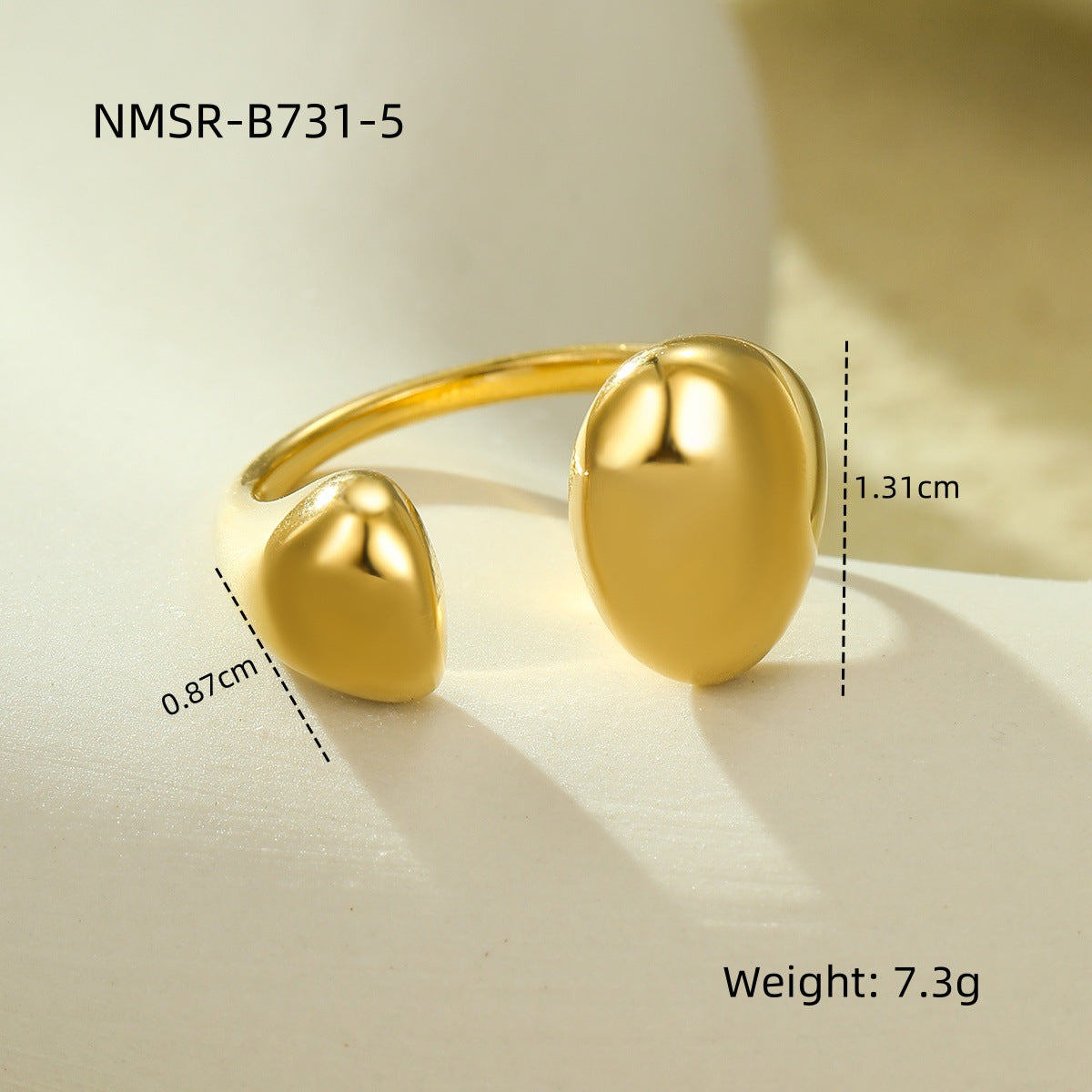 Wholesale Stainless Steel Rings with Geometric Opening Irregular Non-Fading Ring Jewelry