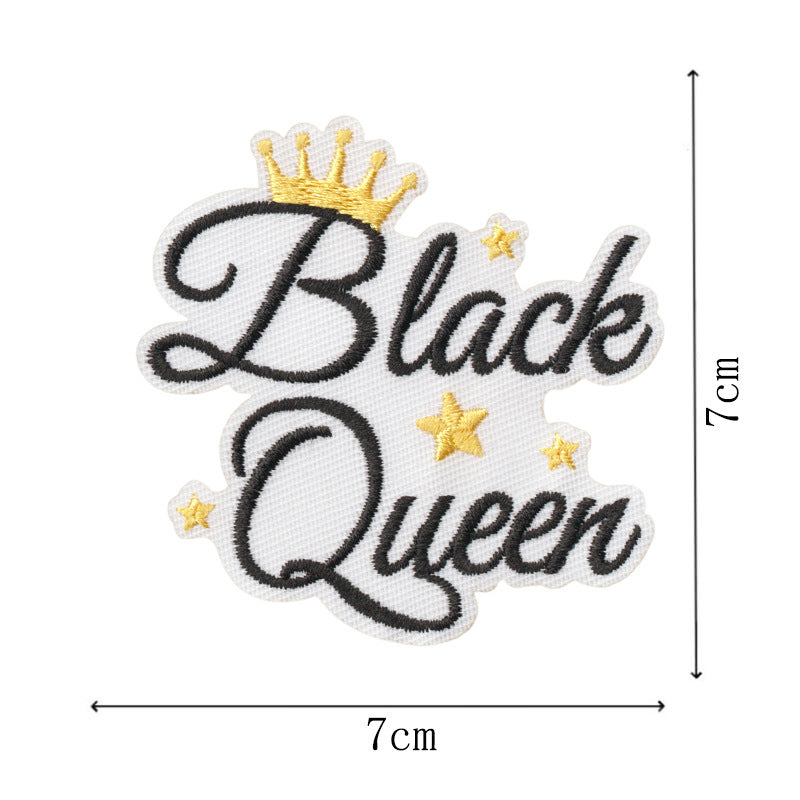 Wholesale Embroidered Patch With Black Independence Day Design Sew On Decorative Badge For Coats Casual Craft Supply For Resale