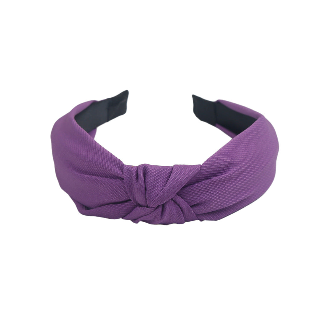 Wholesale Solid Color Knotted Fabric Wide Edge Headband