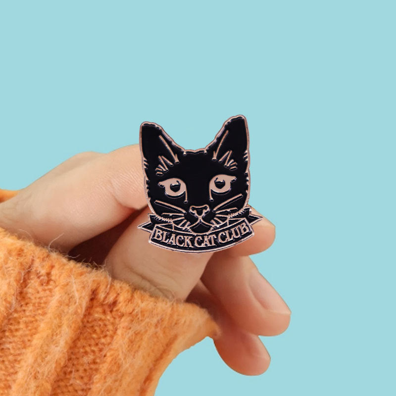 Wholesale Cute Black Cat Badge Cartoon Clothes Backpack Accessories Brooch