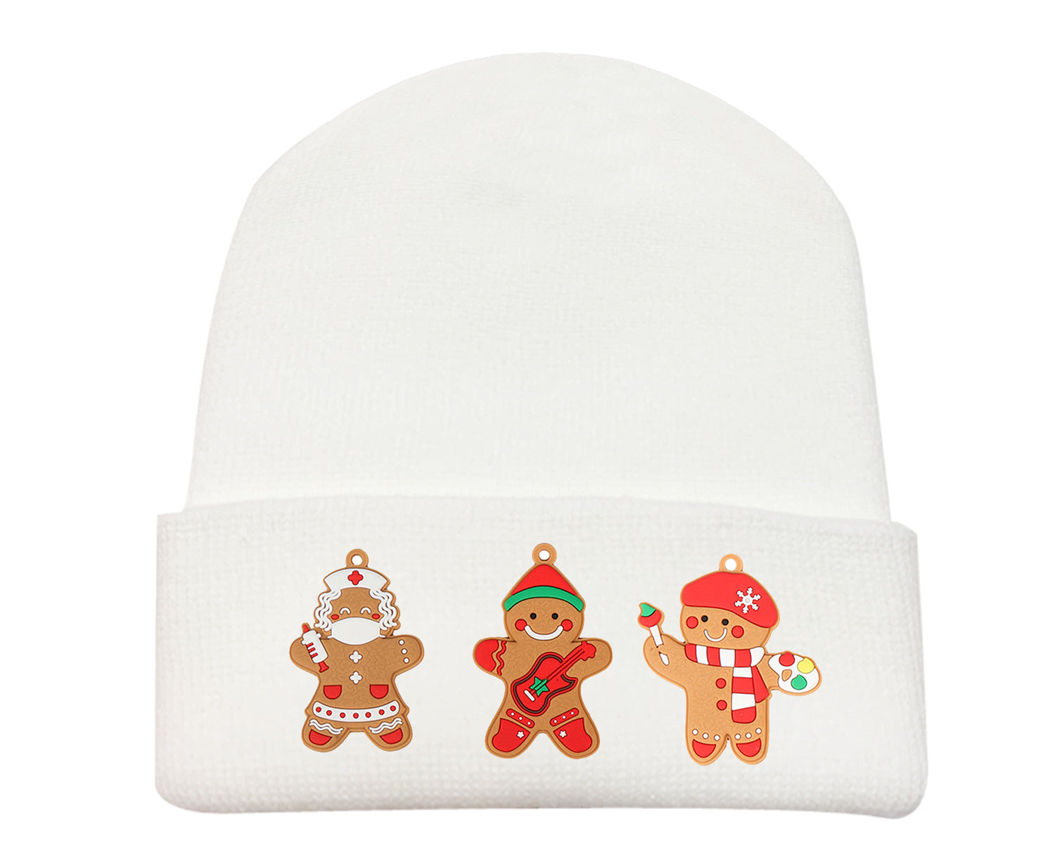 Wholesale Christmas Gingerbread Man Printed Woolen Hat