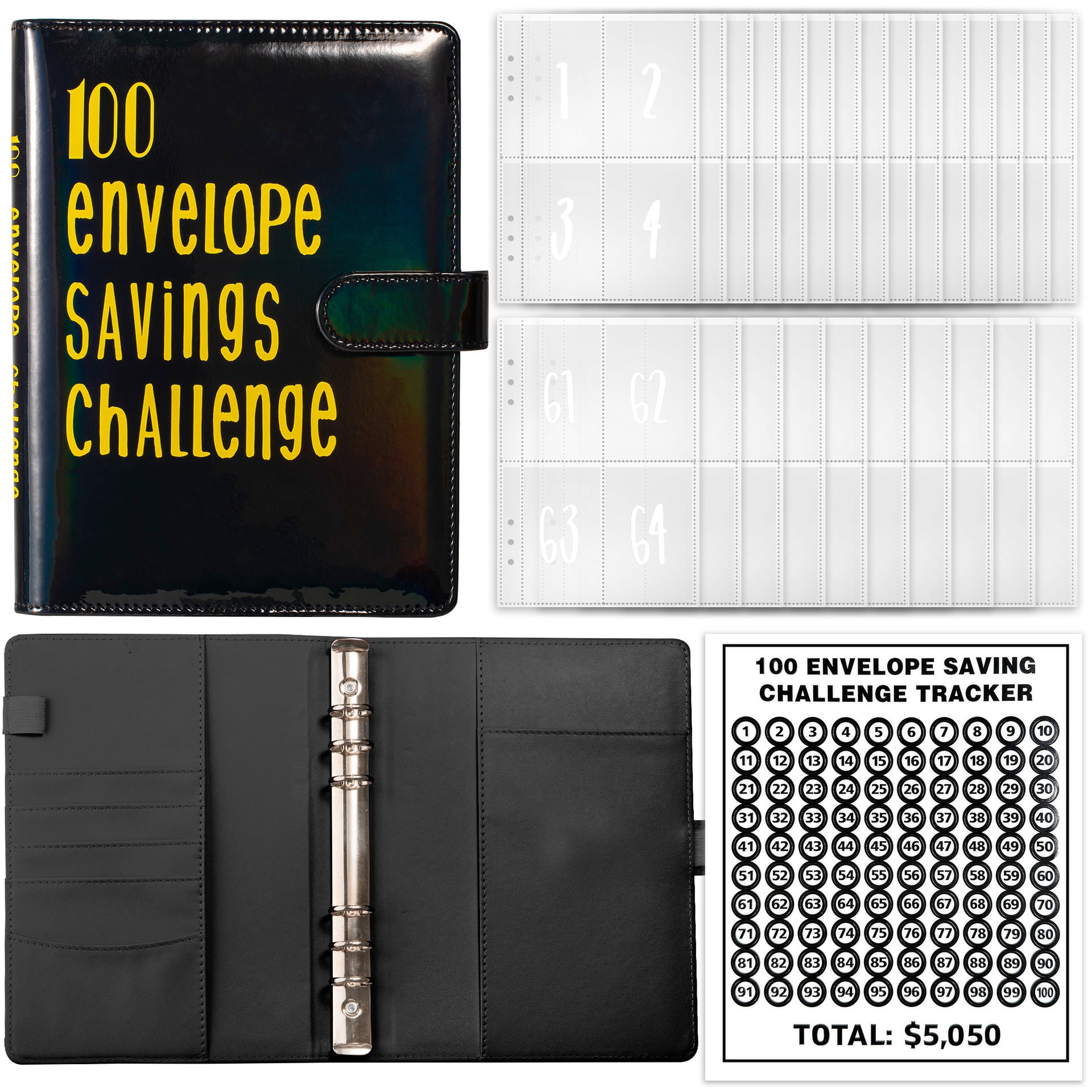 Wholesale PU 100 Day Couple Challenge Money Saving Book Loose Page Book