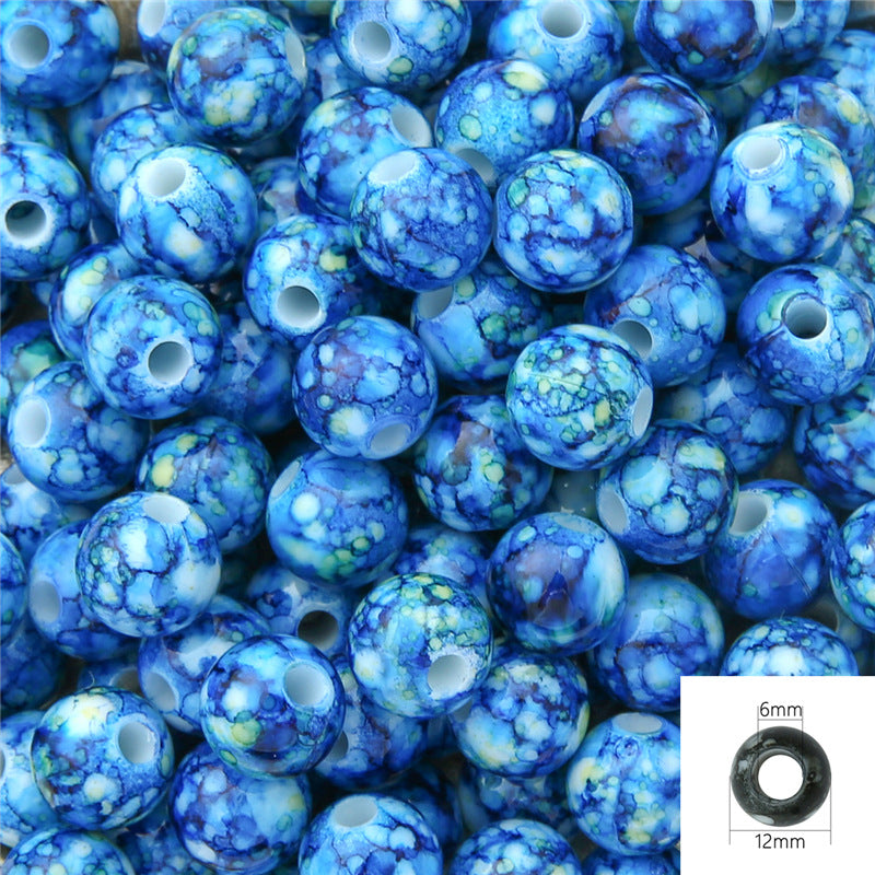 Al por mayor 30 piezas de flores, imitación de círculo de flores, cuentas de acrílico de perla