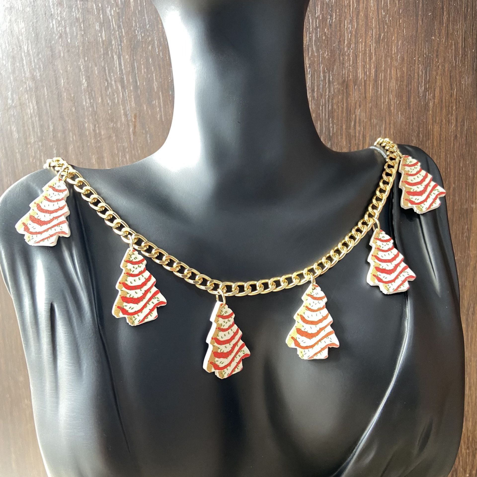 Wholesale Christmas Tree Acrylic Pendant Necklace Fashion Jewelry Accessory Gift