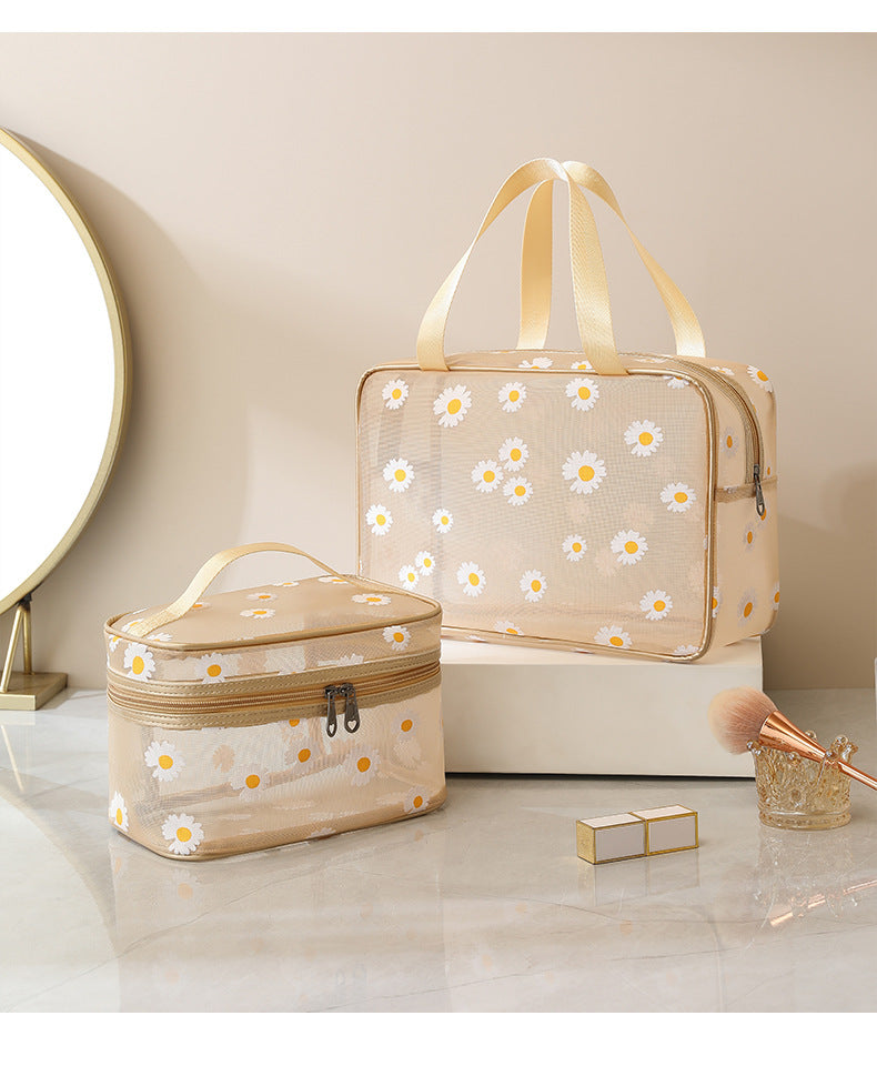 Wholesale Daisy Mesh Breathable Toiletry Bag