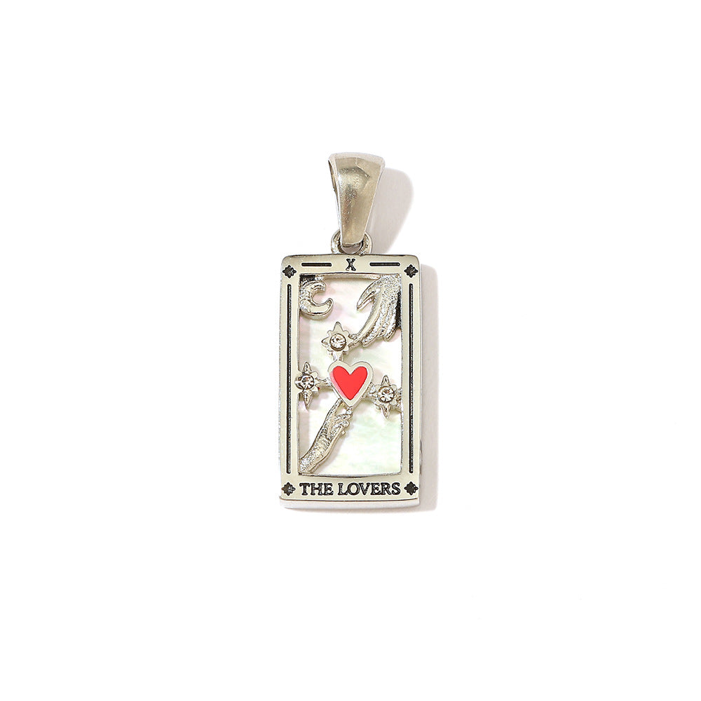 Wholesale Stainless Steel Gold Tarot Card Pendant