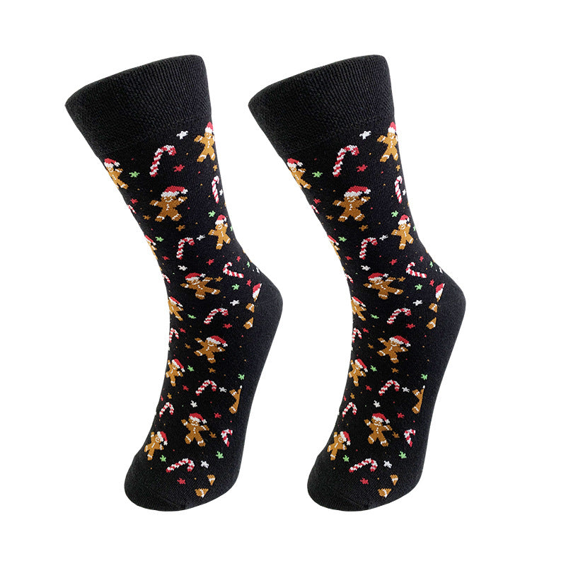 Wholesale Autumn Christmas Tree Elk Middle Tube Cotton Socks