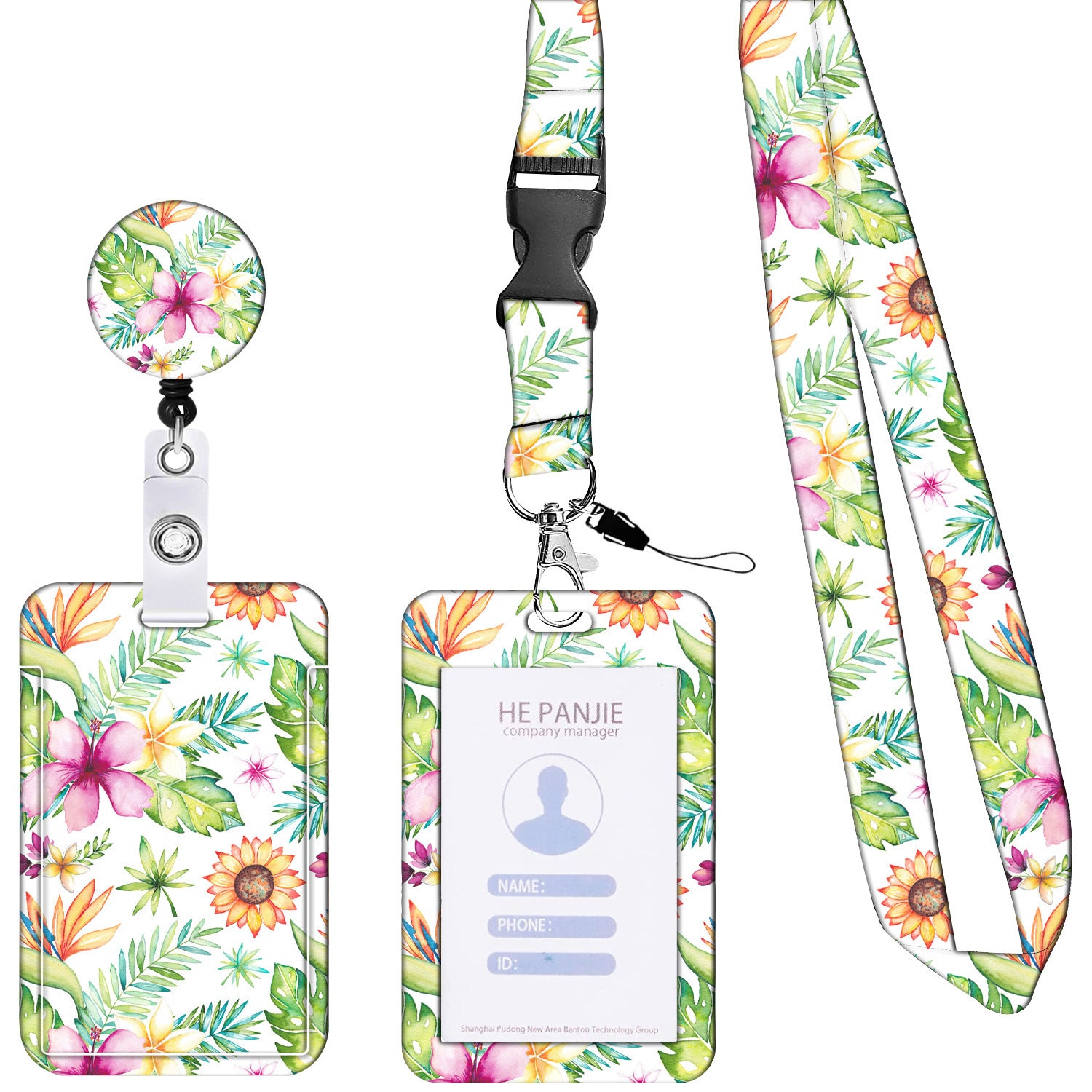 Wholesale Badge Reels ABS Printed Card Holder Retractable Keychain