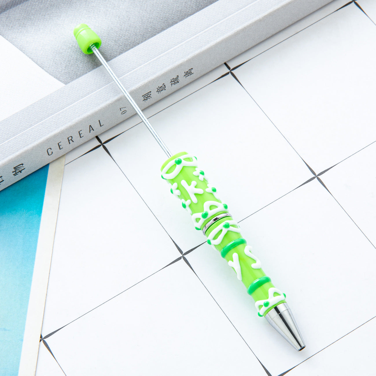 Wholesale Creative cream glue hand-painted beaded pen diy hand-painted oil ball point pen Macaron cream cute pen