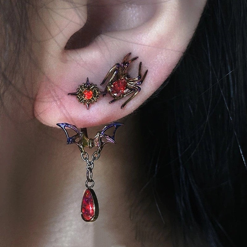 Wholesale Gothic Bat  Earrings For Women Zinc Alloy Retro Design Party Wear Jewelry Accessory Boutique Resale Gift