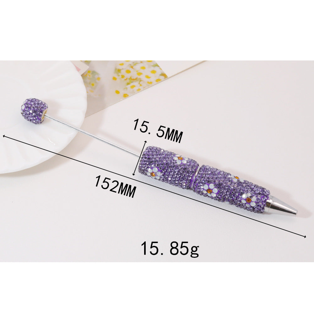 Wholesale  5pcs Full Diamond Flower  Multi-Color Fancy Beadable Pens