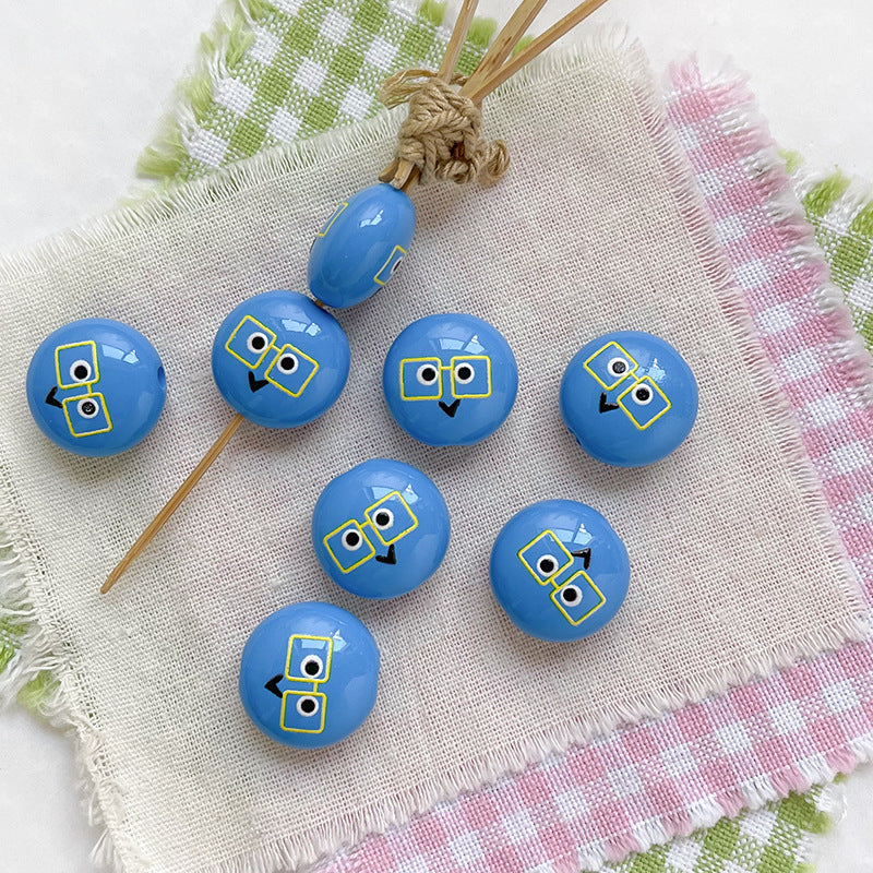 Wholesale 10pcs of auxiliary material printed square Acrylic Beads OLY Exclusive