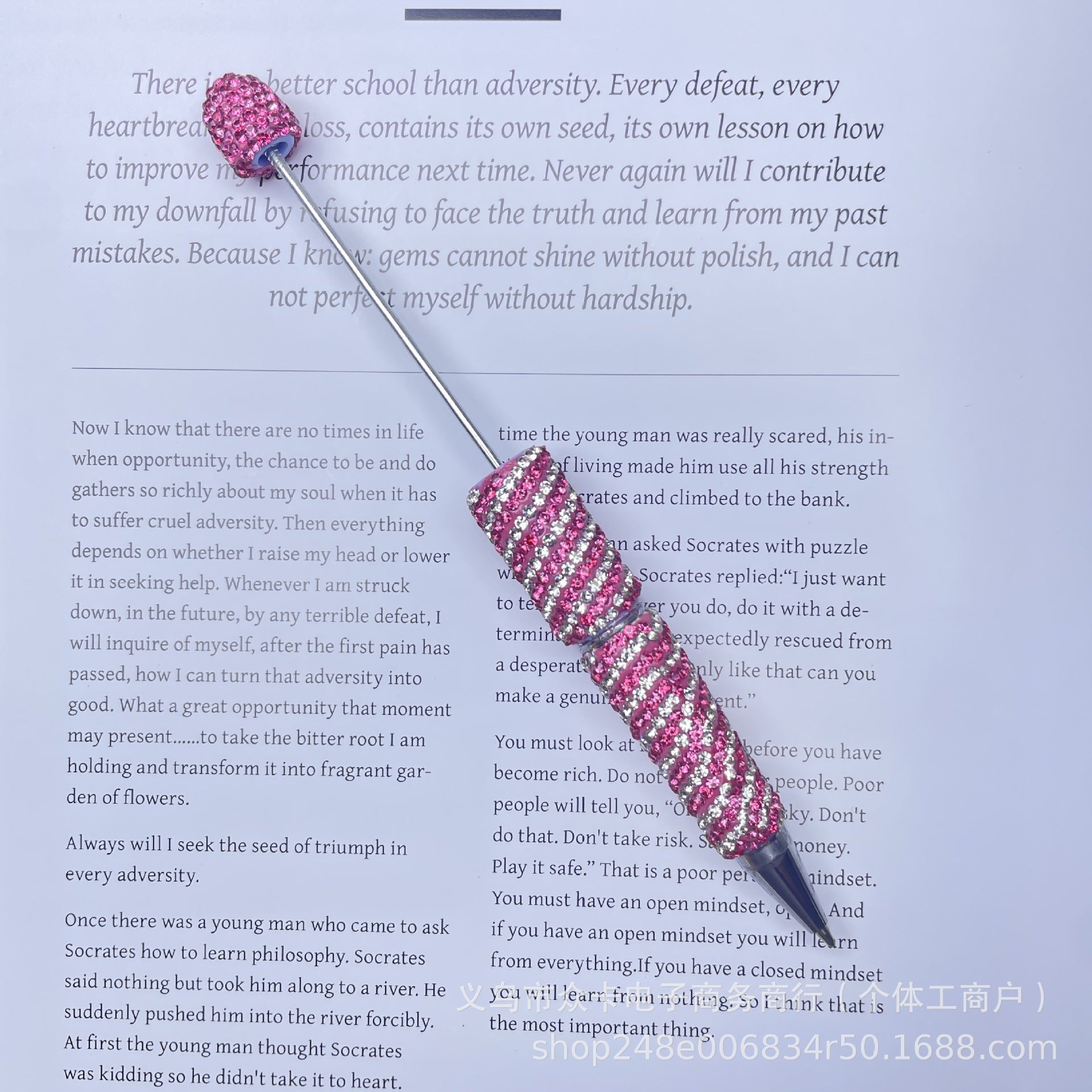 Wholesale 10pcs Stripes and Full Rhinestones Twist-Type  DIY Fancy Beadable Pens