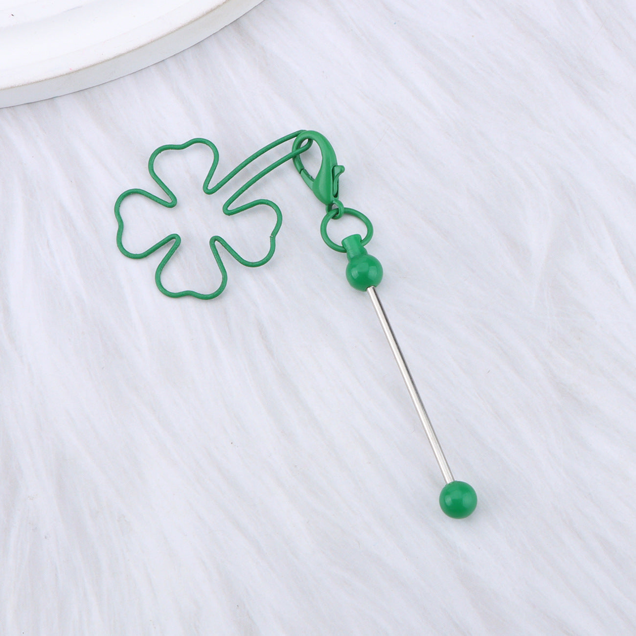Wholesale Green grass DIY beaded keychain