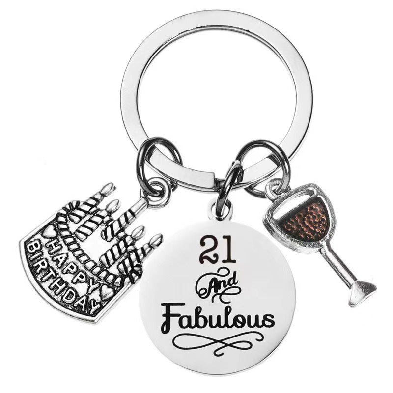 Wholesale Stainless Steel Birthday Gift Keychain
