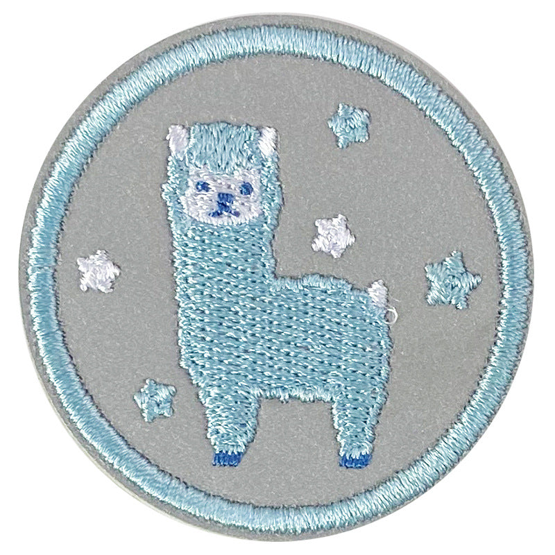 Wholesale Chic Reflective Cartoon Embroidered Patch For Backpack Coat School Bag Safety Decorative Badge
