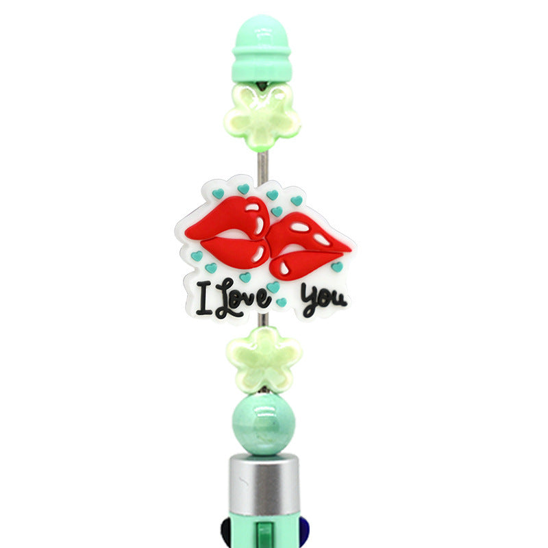 Wholesale Random 100pcs valentine' s day rotatable pen beads