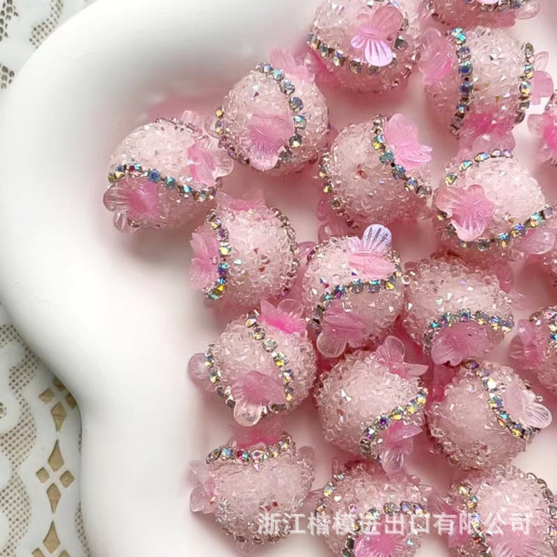 Wholesale 50PCS Straight Hole Three-dimensional Butterfly Beads