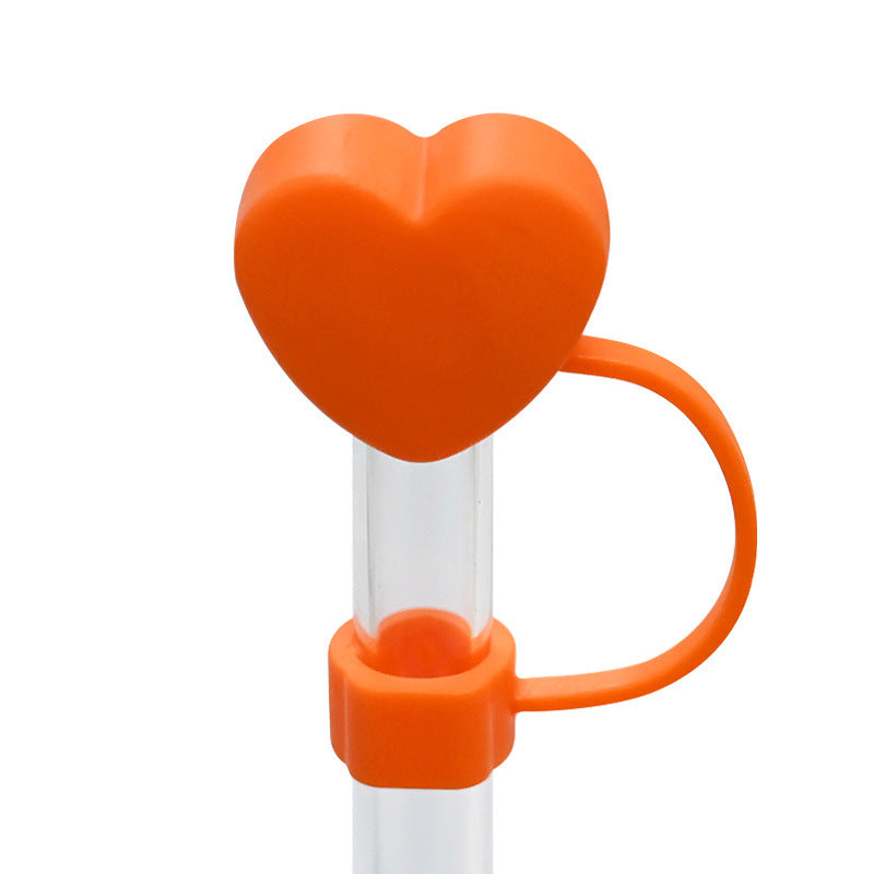 Wholesale Random 100pcs 3D color love 10MM dust plug straw accessories