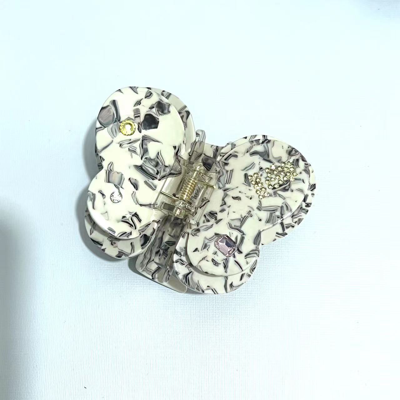 Wholesale Acetic Acid Rhinestone Hairpin  Butterfly Clip Girl Shark Clip