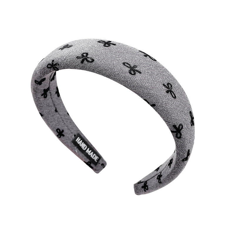 Wholesale Grey wide bow headband