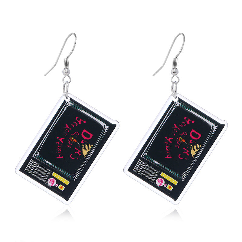 Wholesale  Dark Skull Acrylic Earrings