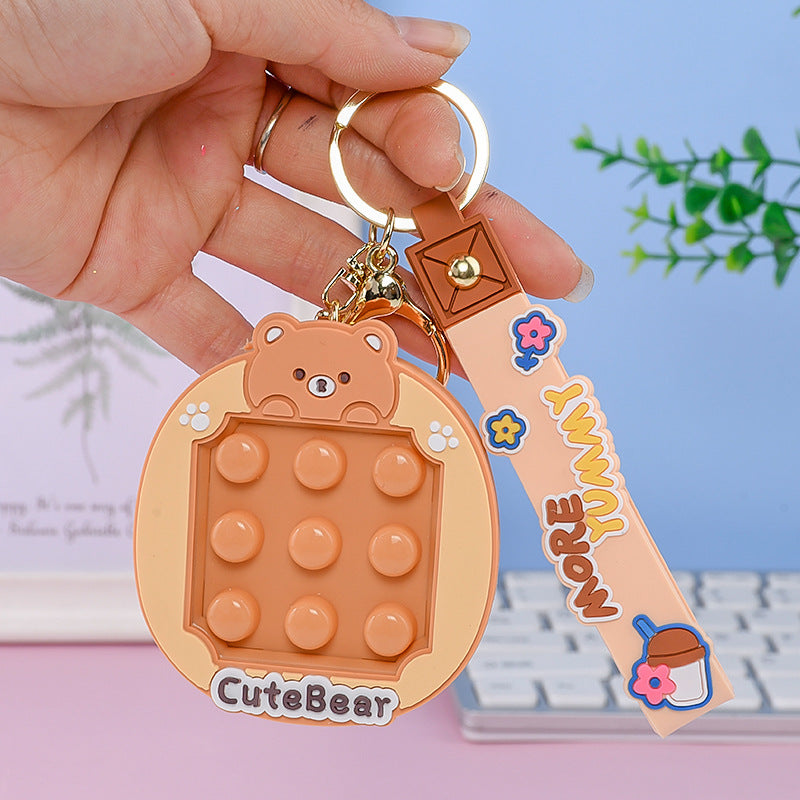 Wholesale Cartoon Animal Pinch Decompression Toy Car PVC Keychain