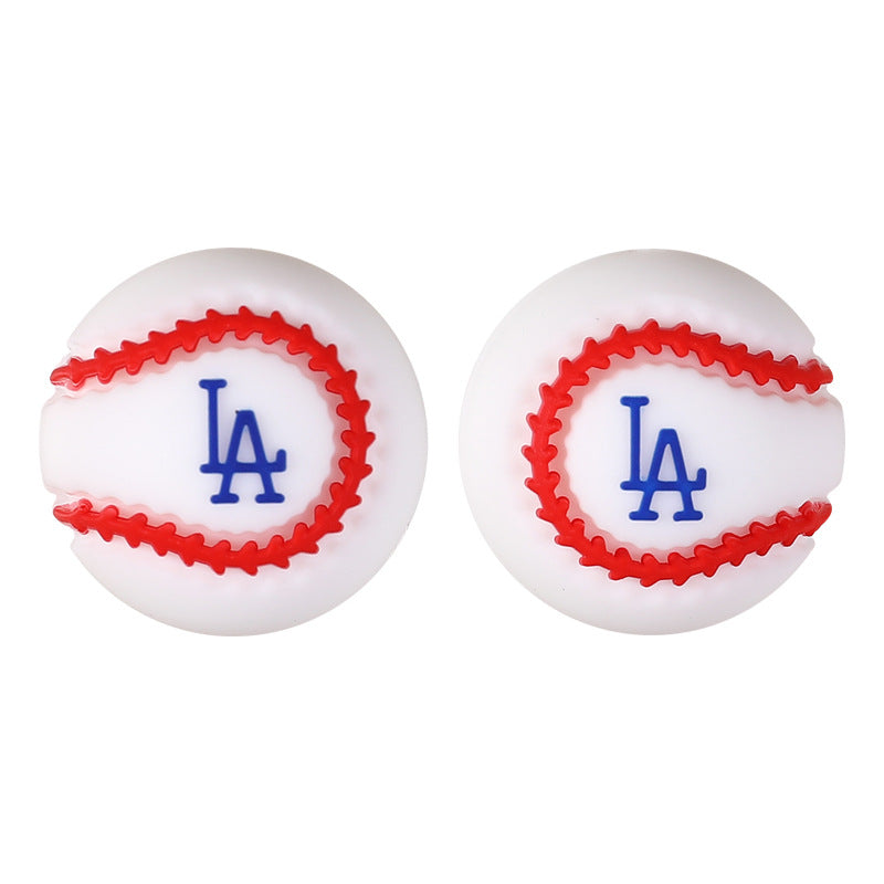 Wholesale 20pcs/pack  Baseball team silicone bead string  3D Focal Beads