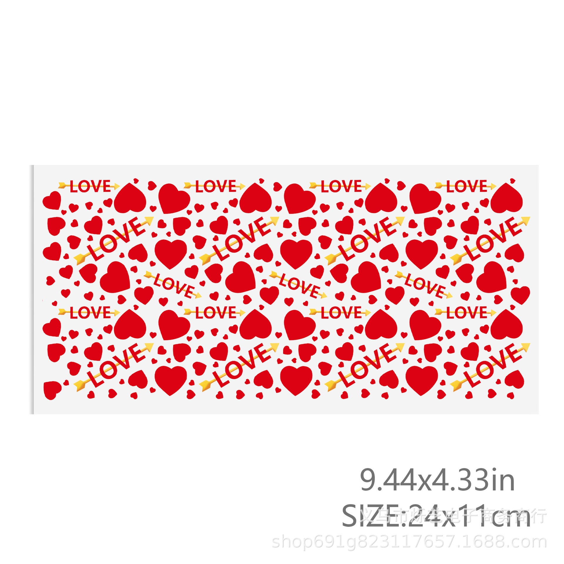 Wholesale Dog Love Valentine' s Day 16oz Cup UV DTF Wraps