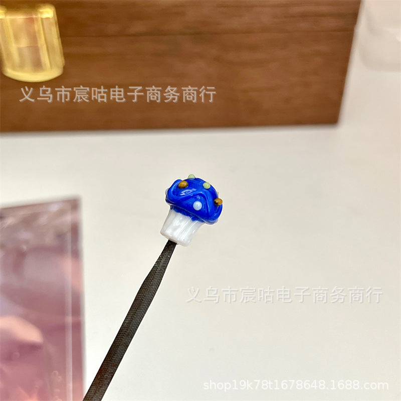 Wholesale 10pcs Colorful small mushroom-shaped glass beads