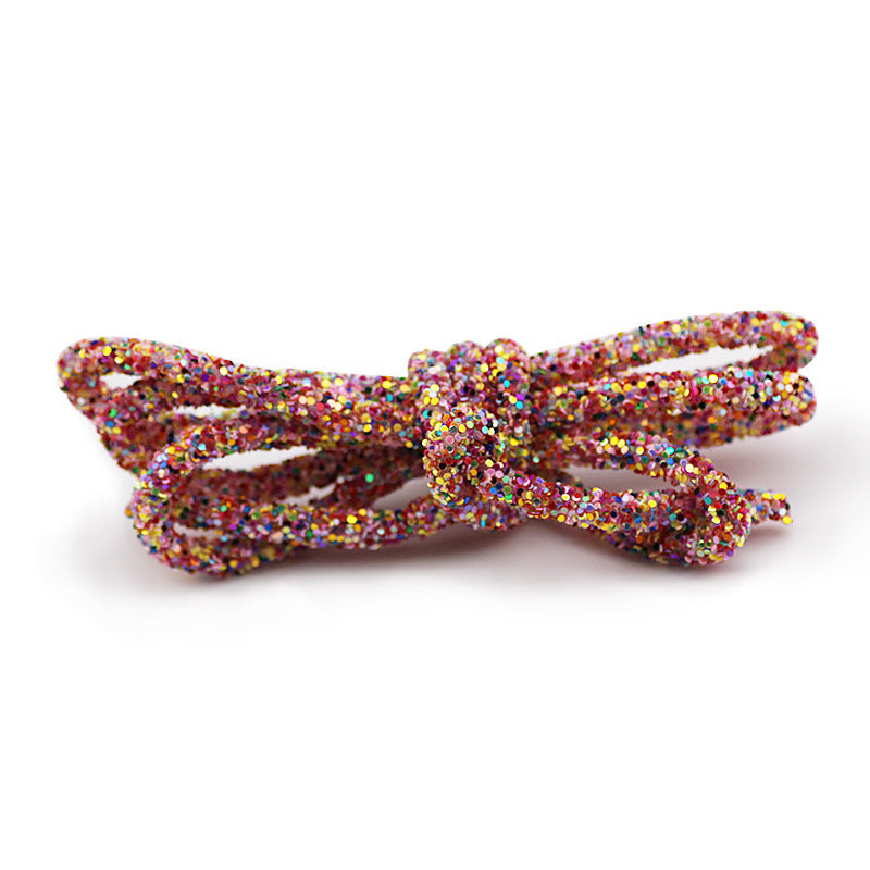 Wholesale  Diy seven-color sequin drill pipe glitter powder rope with rubber hose rainbow shoes and hats drill decorative rope jewelry