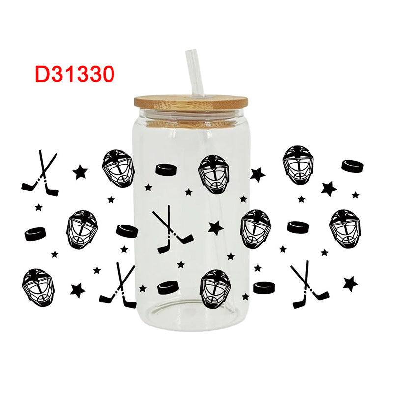 Wholesale  Ball sports bow 16oz Cup UV DTF Wraps