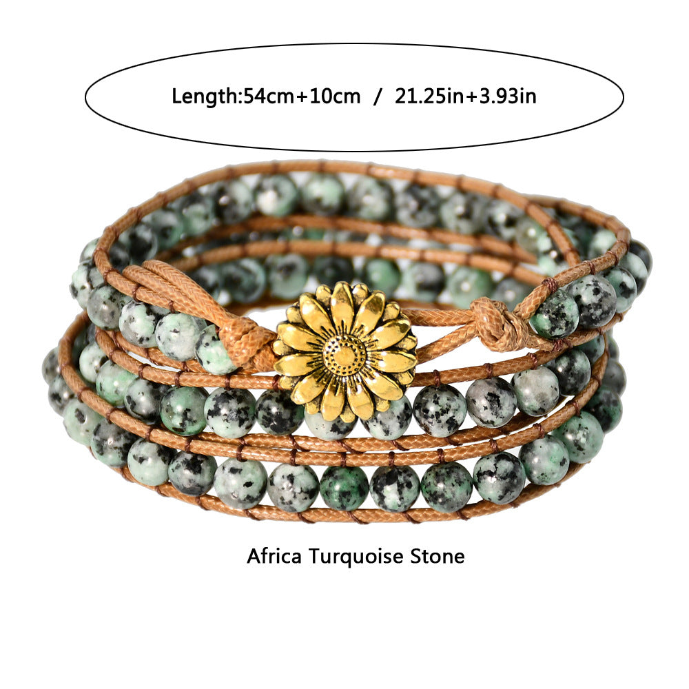 Wholesale Tem Explosive Natural Stone Hand-woven Bracelet