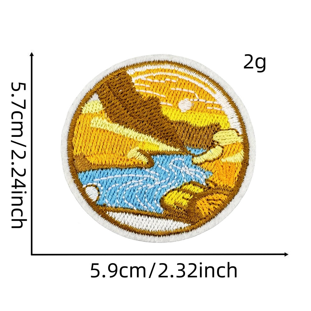 Wholesale Embroidered Patch With Landscape Adventure Design For Outdoor Travel Camping Clothing Decorative Accent