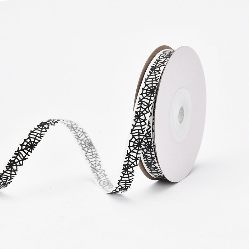 Wholesale New Halloween Webbing 1cm Spot Holiday Decoration Small Roll Ribbon Jewelry Gift Box