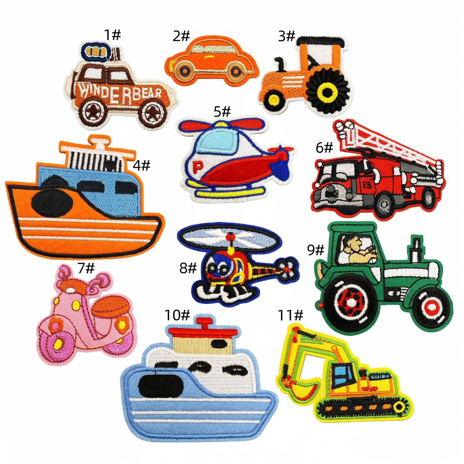 Wholesale Cartoon Car Plane Truck Embroidery DIY Patches