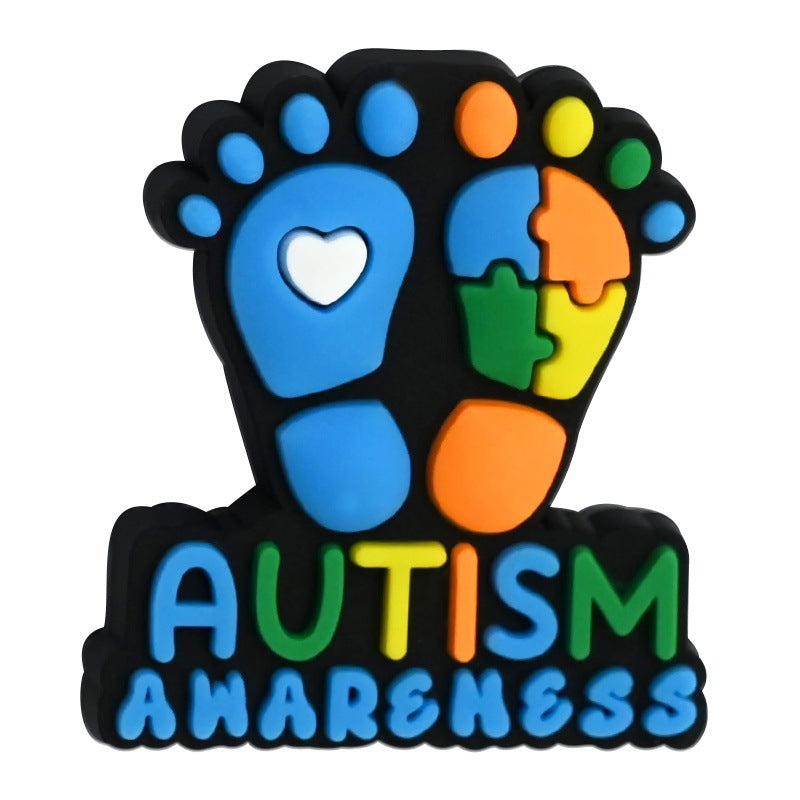 Wholesale Random 100pcs Cartoon Autism Pattern Beads Focal Beads