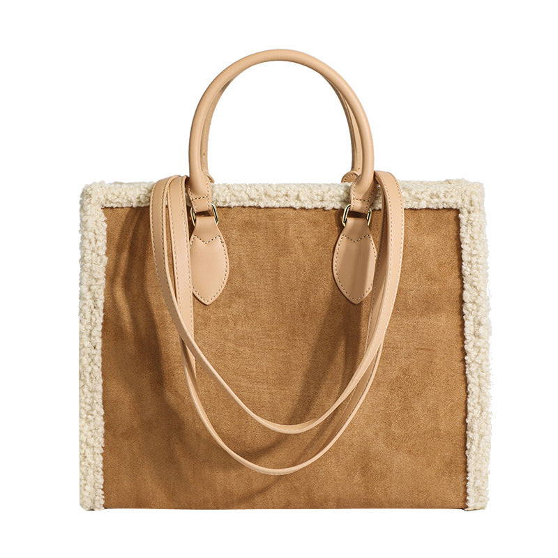 Wholesale 2023 Autumn and Winter Lamb Plush Large Capacity Tote Bag