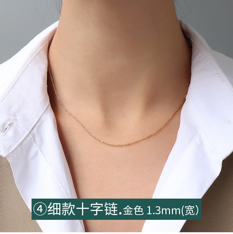 Wholesale Titanium Steel Snake Bone Chain Fried Dough Twists Chain Necklace