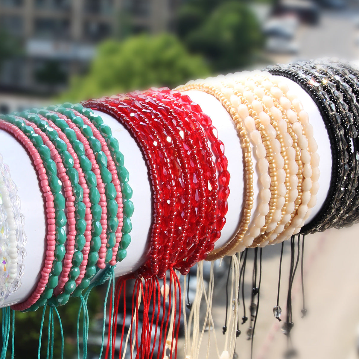 Wholesale Bohemian Style Hand-Woven Double-Layer Xiaomi Bead Crystal Bracelet