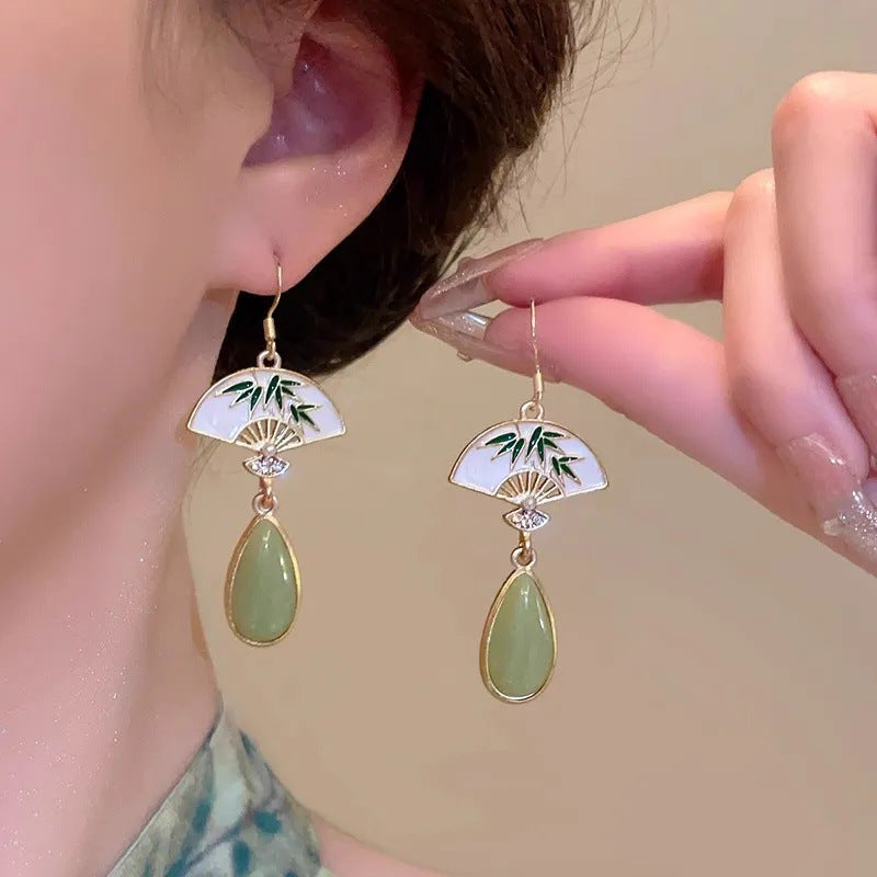 Wholesale Bamboo teardrop earrings