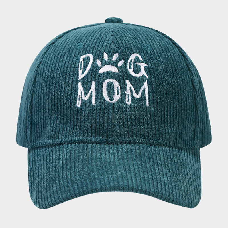 Wholesale DOG MOM Embroidered Corduroy Baseball Caps