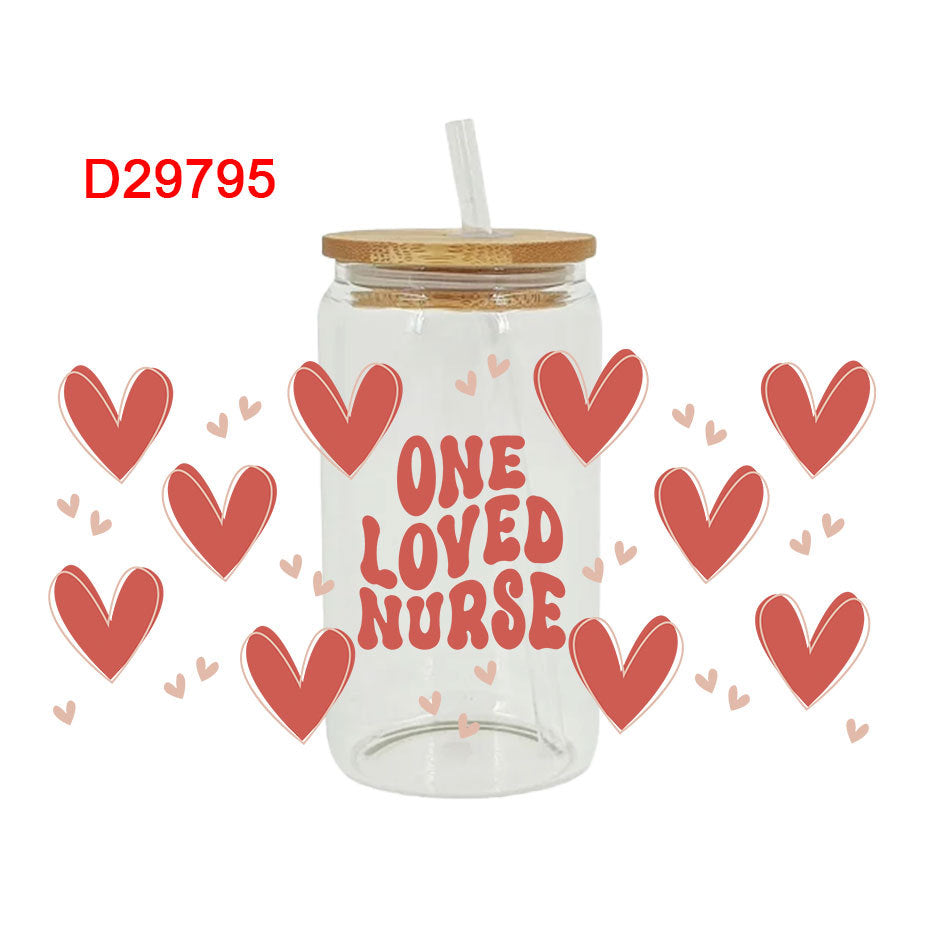 Wholesale Uv Transfer Sticker Glass Cup UV DTF Wraps 16oz Cup UV DTF Wraps