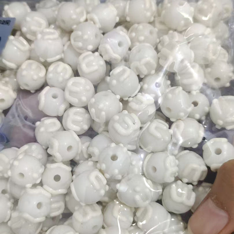 Wholesale  100pcs/pack Cartoon Hand-Painted Beads DIY Acrylic  Beads