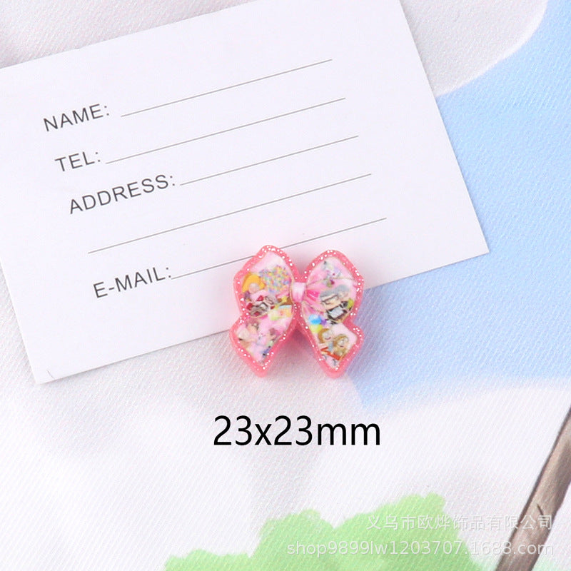 Wholesale 10pcs glitter cartoon straight-hole DIY acrylic beads OLY Exclusive