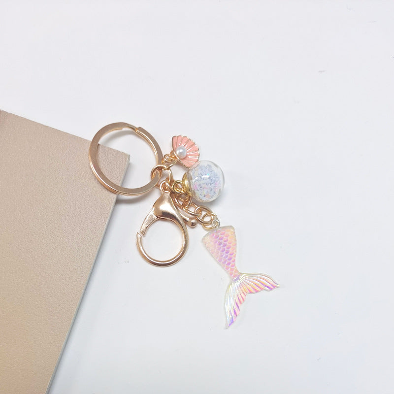 Wholesale Zinc Alloy Gradient Mermaid Keychain