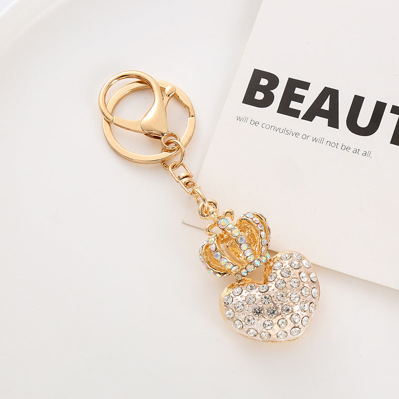 Wholesale Heart Diamond Crown Keychain