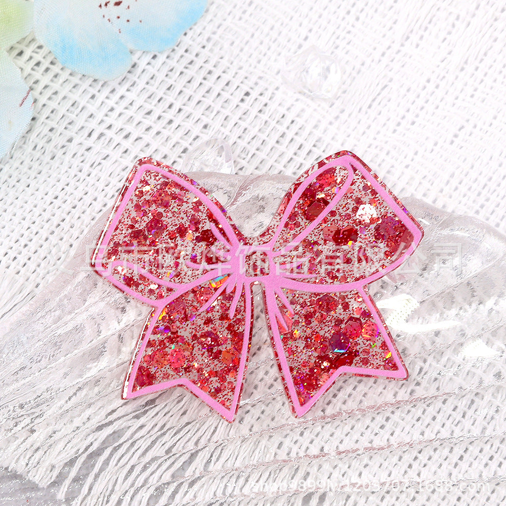 Wholesale 10pcs New cartoon bow bag accessories acrylic cute things DIY patch accessories