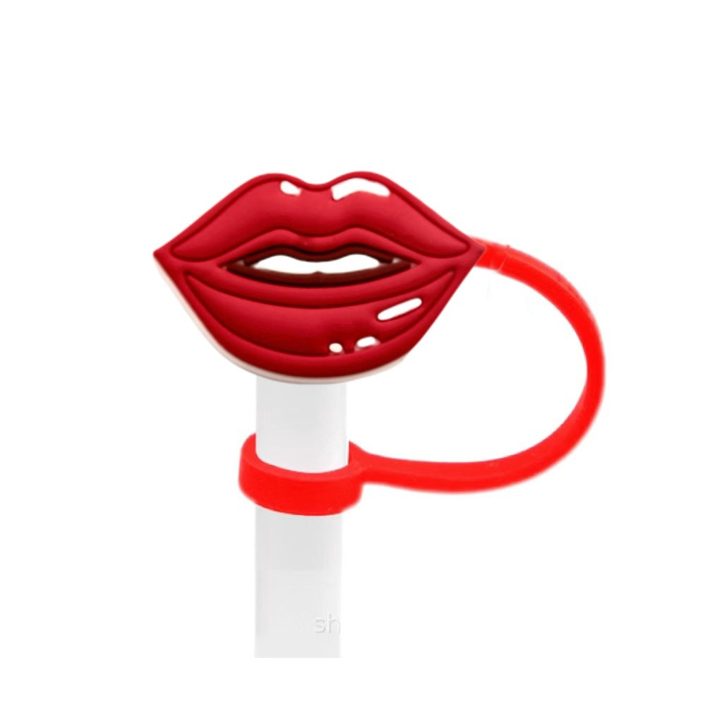 Wholesale 10pcs Valentine's Day Series Love Creative Cartoon Silicone Dust Stopper Water Cup Straw Cover