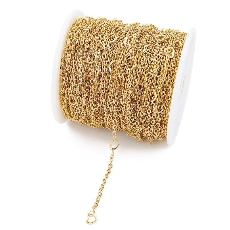 Wholesale 1.5mm 2PCS Love O-shaped Chain DIY Jewelry Pendant